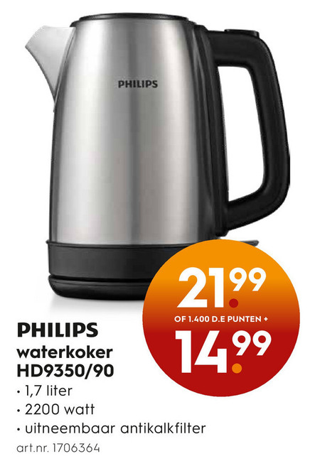 Philips waterkoker aanbieding bij Blokker details