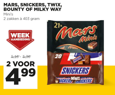 Milky Way   mini chocoladerepen folder aanbieding bij  Jumbo - details