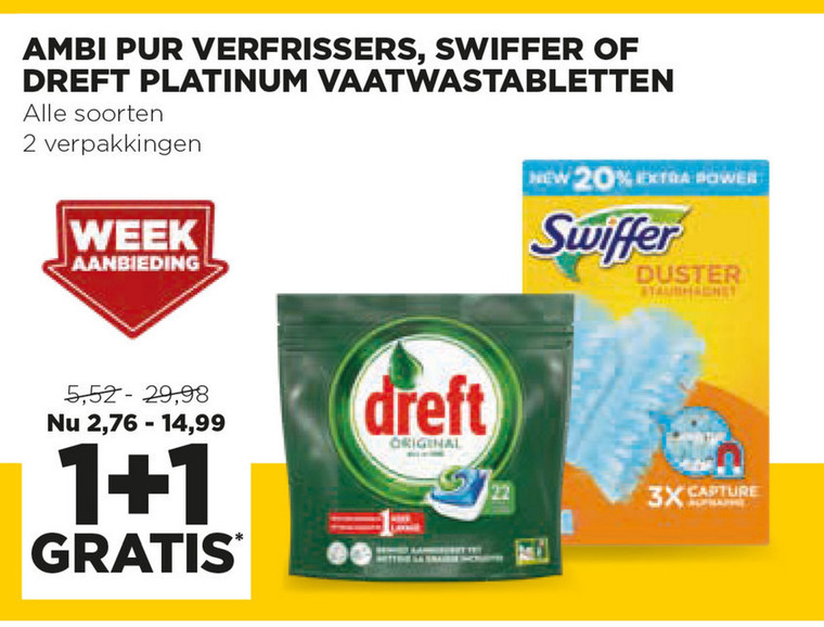 Swiffer   duster, vaatwasmiddel folder aanbieding bij  Jumbo - details