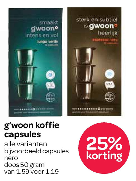 Gwoon   koffiecups folder aanbieding bij  Spar - details