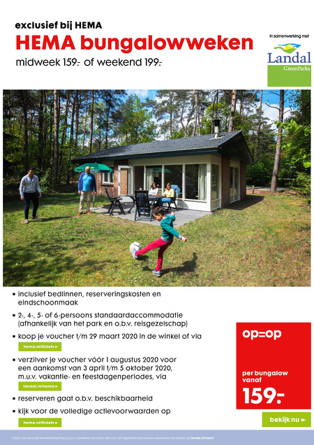 Landal Greenparks   vakantie folder aanbieding bij  Hema - details