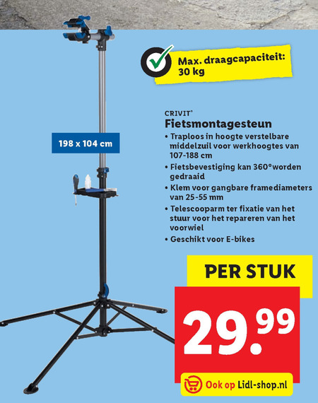 Crivit   fietslift folder aanbieding bij  Lidl - details