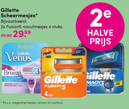 Gillette Venus   scheermesjes, dames scheermesje folder aanbieding bij  DA - details