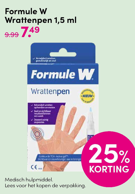 Formule W   wrattenverwijderaar folder aanbieding bij  DA - details