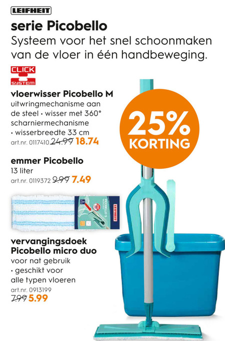 Leifheit   vloerwisser folder aanbieding bij  Blokker - details