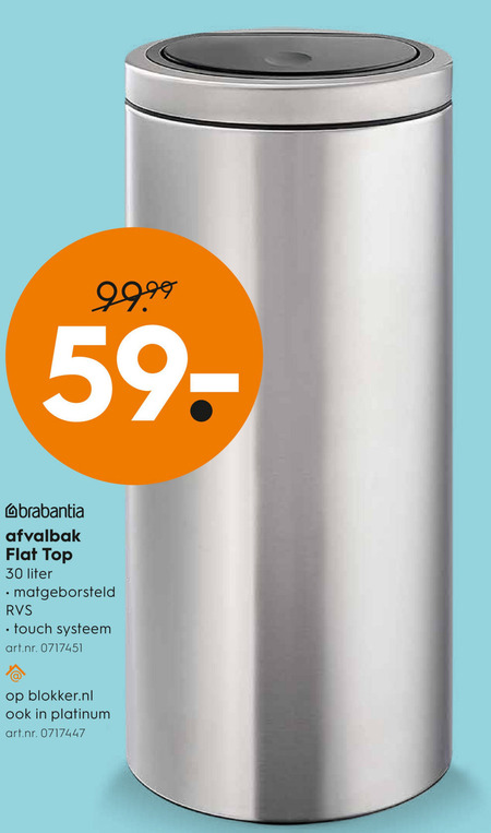 Brabantia   afvalemmer folder aanbieding bij  Blokker - details