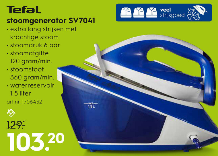 Tefal   stoomstrijksysteem folder aanbieding bij  Blokker - details