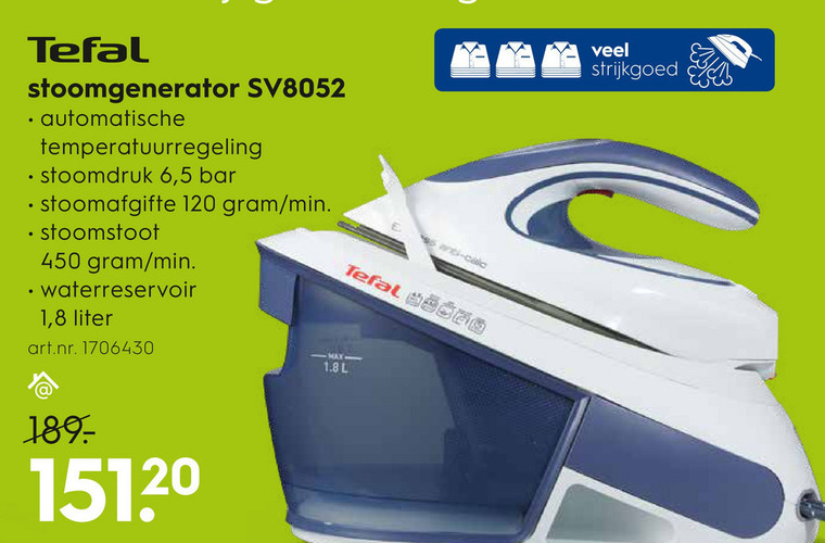 Tefal   stoomstrijksysteem folder aanbieding bij  Blokker - details