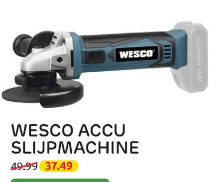 Wesco haakse slijper folder bij Praxis - details