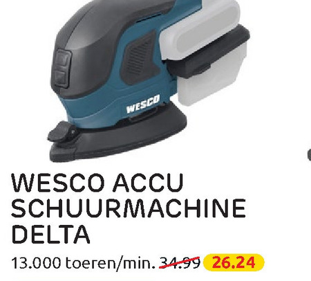 Wesco schuurmachine folder aanbieding bij Praxis -