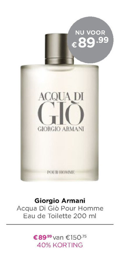 Giorgio Armani   eau de toilette folder aanbieding bij  Ici Paris XL - details