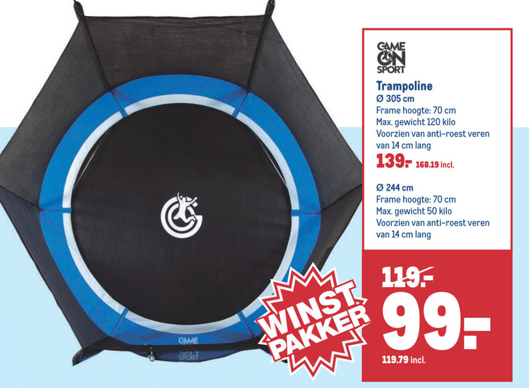 Game on sport   trampoline folder aanbieding bij  Makro - details