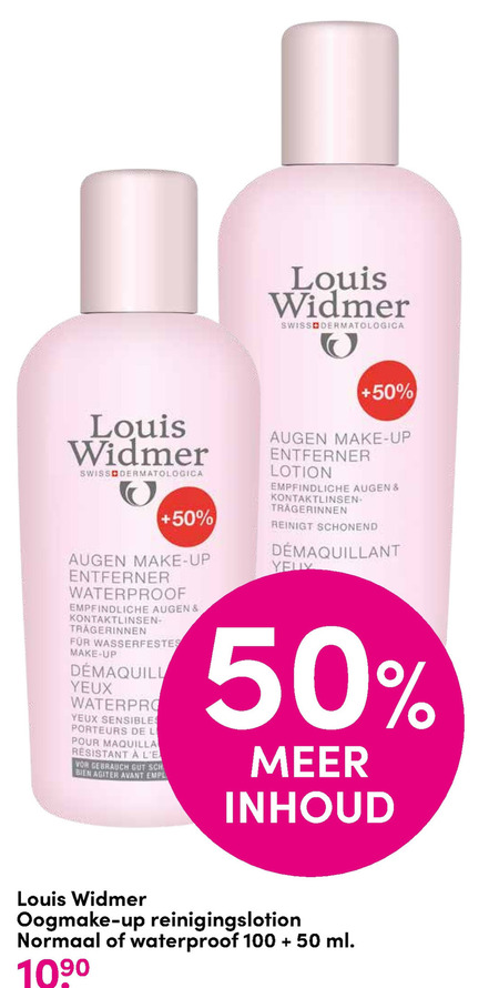 Louis Widmer   make-up remover, reinigingslotion folder aanbieding bij  D.I.O. Drogist - details