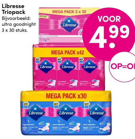 Libresse   inlegkruisjes, maandverband folder aanbieding bij  D.I.O. Drogist - details