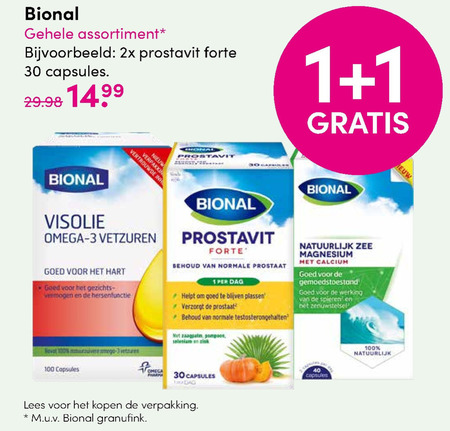 Bional   voedingssupplement folder aanbieding bij  D.I.O. Drogist - details