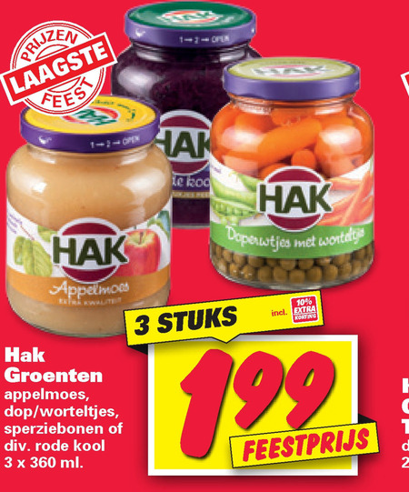 Hak   groenteconserven, appelmoes folder aanbieding bij  Nettorama - details