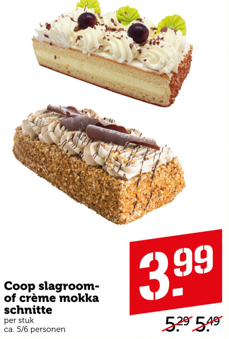 Coop Huismerk   slagroomschnitte, mokkaschnitt folder aanbieding bij  Coop - details