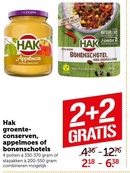 Hak   groenteconserven, appelmoes folder aanbieding bij  Coop - details