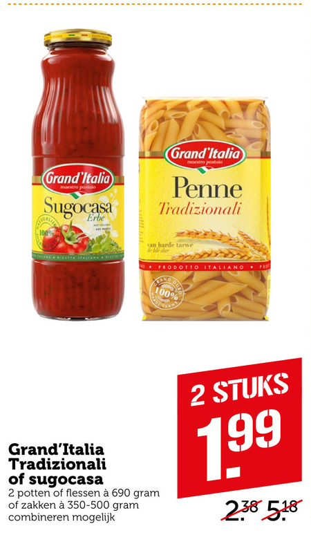 Grand Italia   pasta, pastasaus folder aanbieding bij  Coop - details