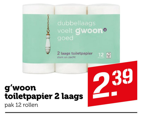 Gwoon   toiletpapier folder aanbieding bij  Coop - details