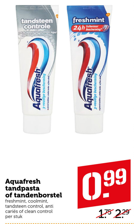 Aquafresh   tandenborstel, tandpasta folder aanbieding bij  Coop - details