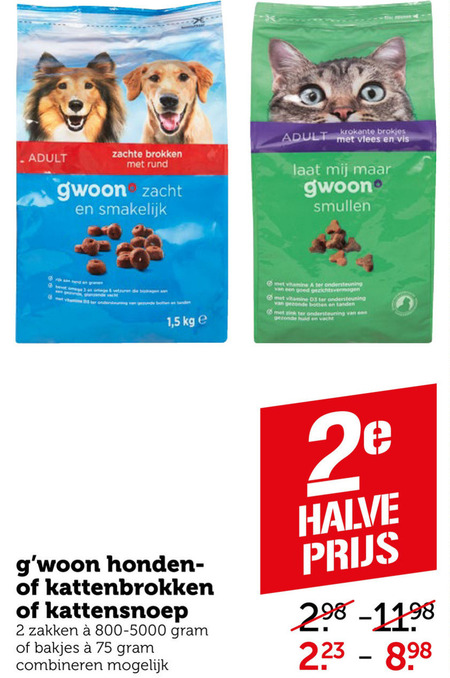 Gwoon   kattensnacks, hondenvoer folder aanbieding bij  Coop - details