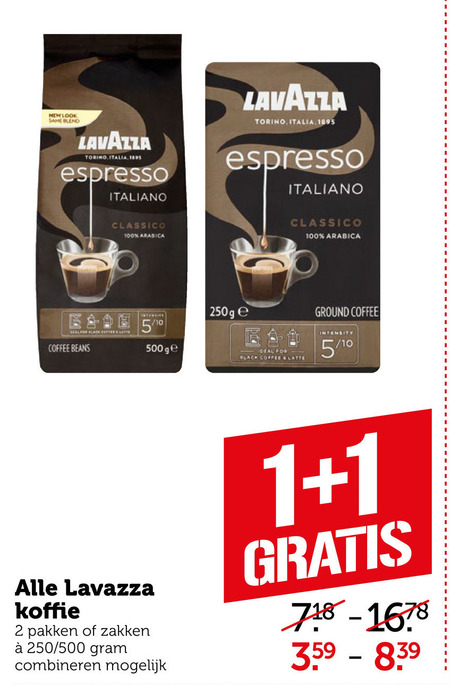 Lavazza   koffie, koffiebonen folder aanbieding bij  Coop - details