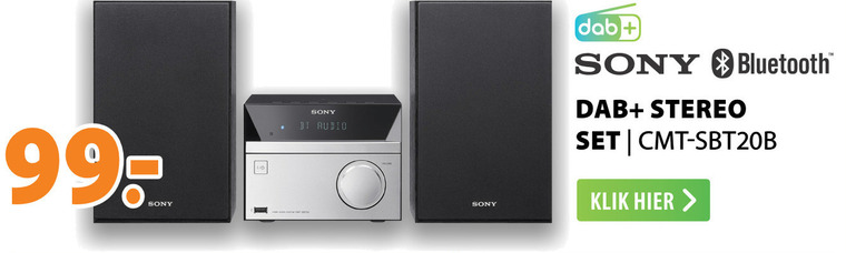 Sony   audiosysteem, dab radio folder aanbieding bij  Expert - details