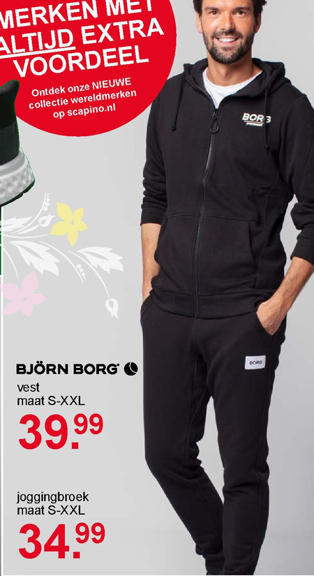 compenseren Middel inhalen Bjorn Borg heren joggingbroek, heren vest folder aanbieding bij Scapino -  details