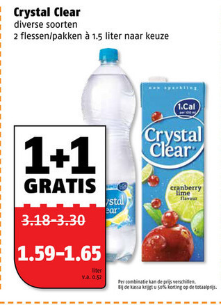 Crystal Clear   fruitdrank folder aanbieding bij  Poiesz - details
