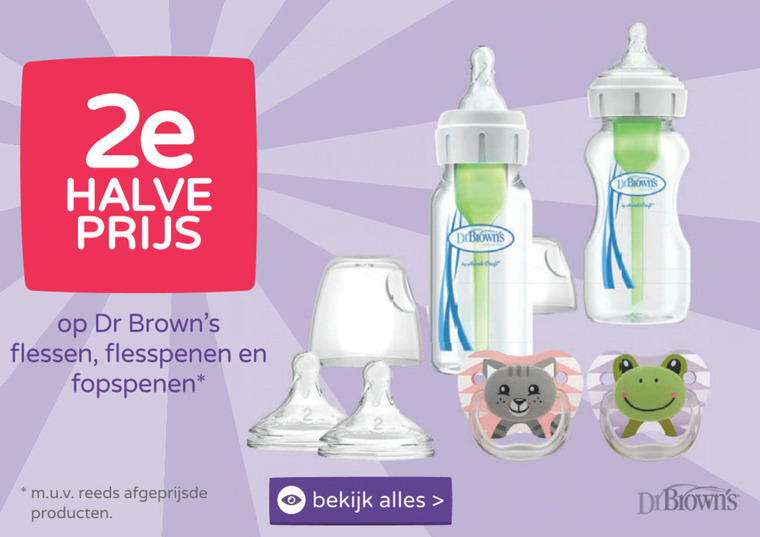 Dr Browns   fopspeen, flesspeen folder aanbieding bij  Prenatal - details