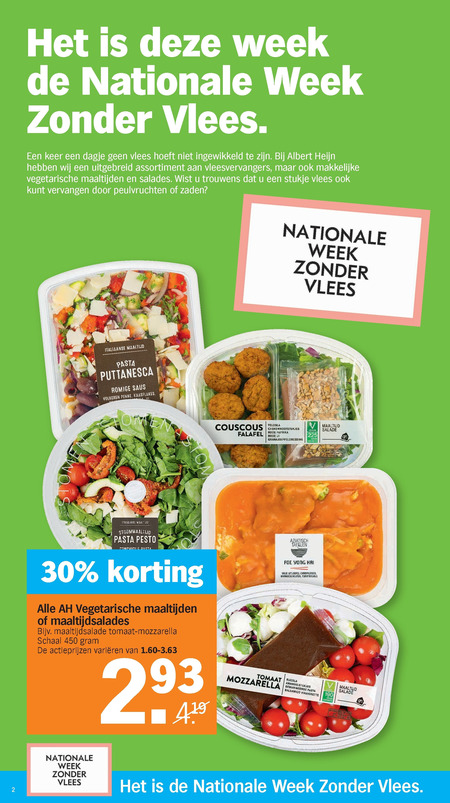 Albert Heijn Huismerk   salade, maaltijdsalade folder aanbieding bij  Albert Heijn - details