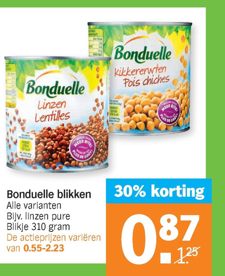 Bonduelle   groenteconserven folder aanbieding bij  Albert Heijn - details