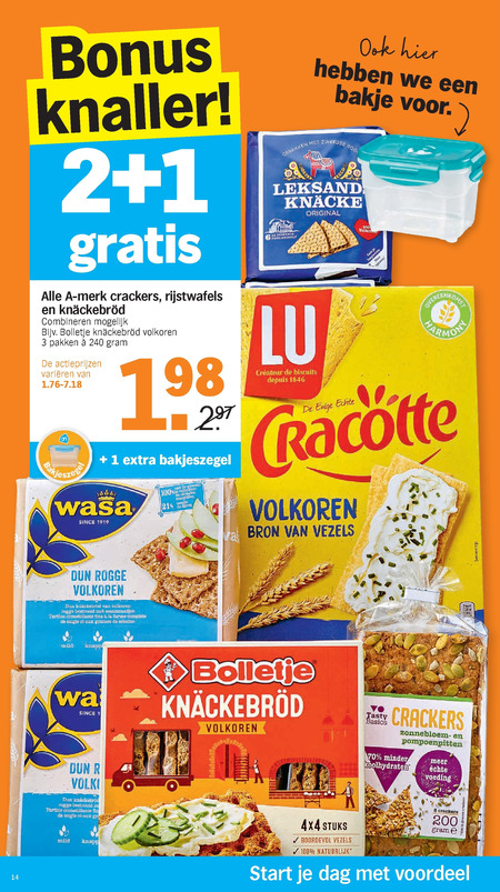 Zonnatura   knackebrod, rijstwafels folder aanbieding bij  Albert Heijn - details