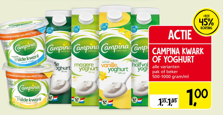 Campina   kwark, yoghurt folder aanbieding bij  Jan Linders - details