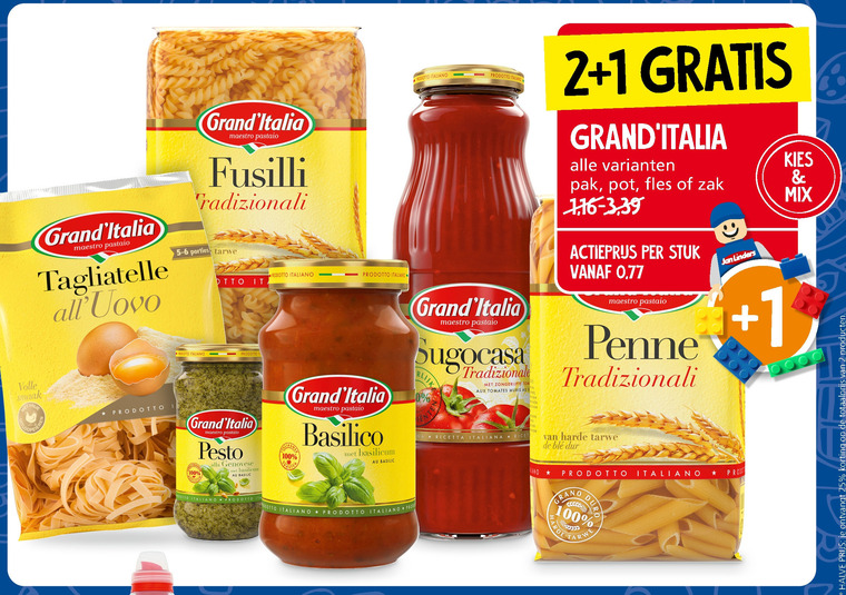 Grand Italia   spaghetti, tortellini folder aanbieding bij  Jan Linders - details