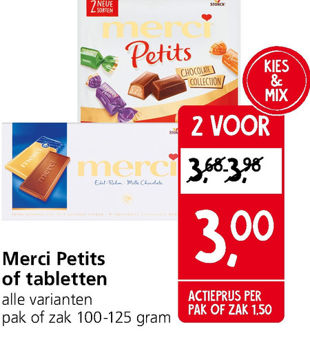 Merci   chocolade folder aanbieding bij  Jan Linders - details