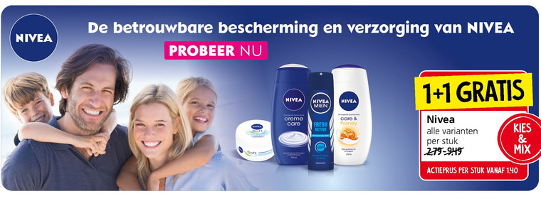 Nivea   gezichtsverzorging, douchegel folder aanbieding bij  Jan Linders - details