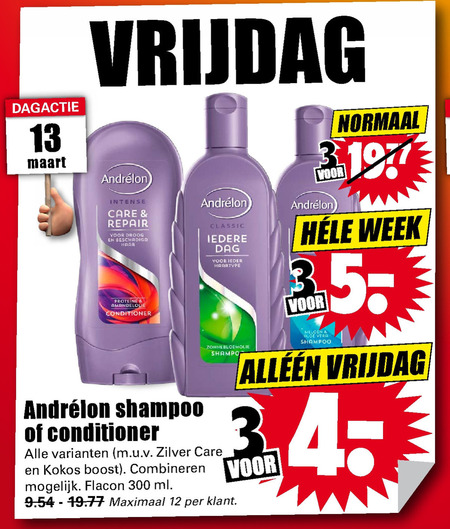 Andrelon   shampoo, conditioner folder aanbieding bij  Dirk - details