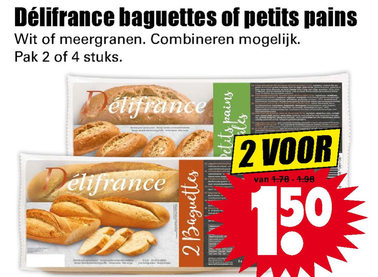 Delifrance   stokbrood, petit pain folder aanbieding bij  Dirk - details