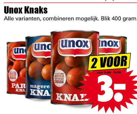 Unox   knakworst folder aanbieding bij  Dirk - details