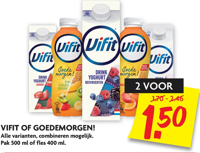 Vifit   melkdrank, drinkyoghurt folder aanbieding bij  Dekamarkt - details