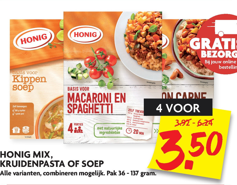 Honig   soep, maaltijdmix folder aanbieding bij  Dekamarkt - details