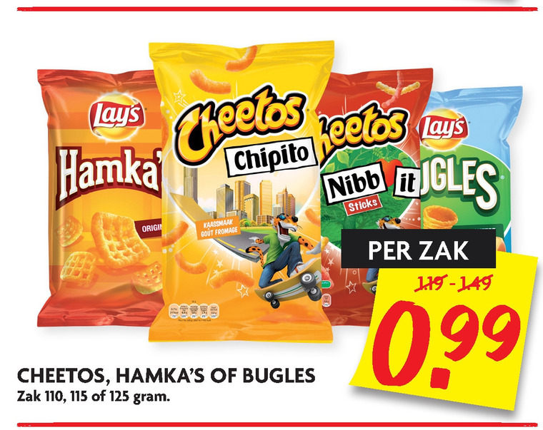 Cheetos   zoutje, chips folder aanbieding bij  Dekamarkt - details