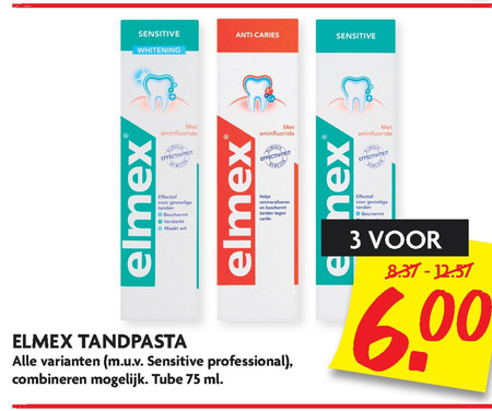 Elmex   tandpasta folder aanbieding bij  Dekamarkt - details