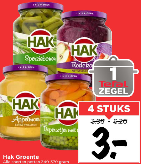 Hak   groenteconserven, appelmoes folder aanbieding bij  Vomar - details