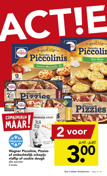 Wagner   diepvriespizza, ijsspecialiteit folder aanbieding bij  Deen - details