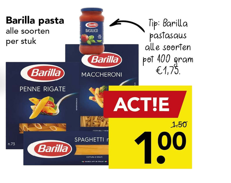 Barilla   penne rigate, pasta folder aanbieding bij  Deen - details