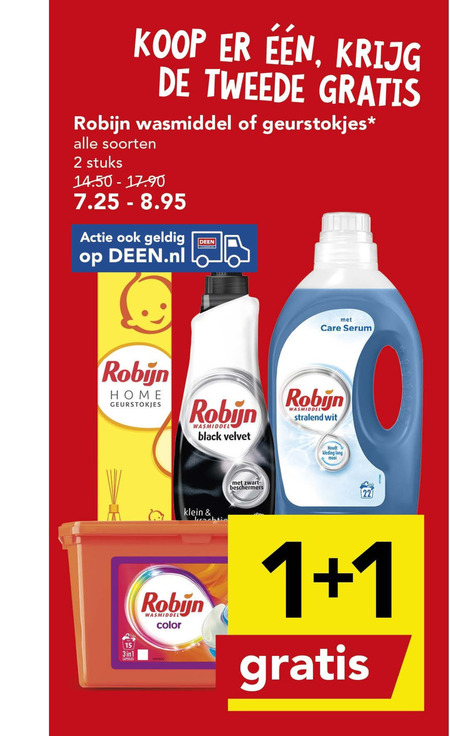 Robijn   wasmiddel, luchtverfrisser folder aanbieding bij  Deen - details