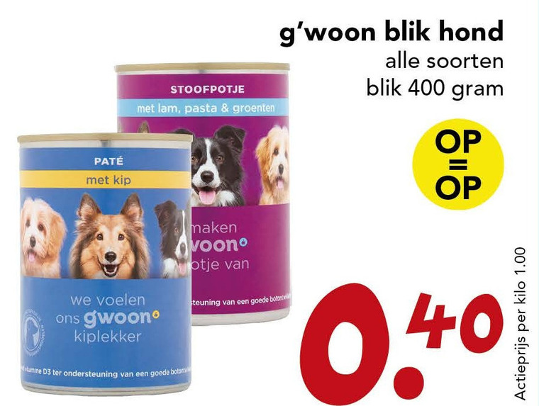 Gwoon   hondenvoer folder aanbieding bij  Deen - details